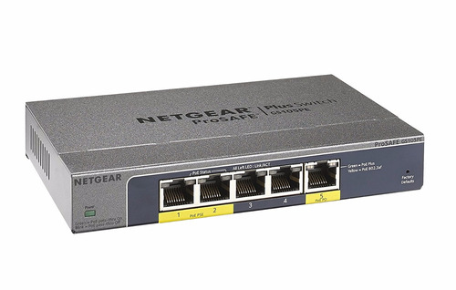 Netgear Gs105pe 5 Port Web Gigabit Ethernet Network Switch