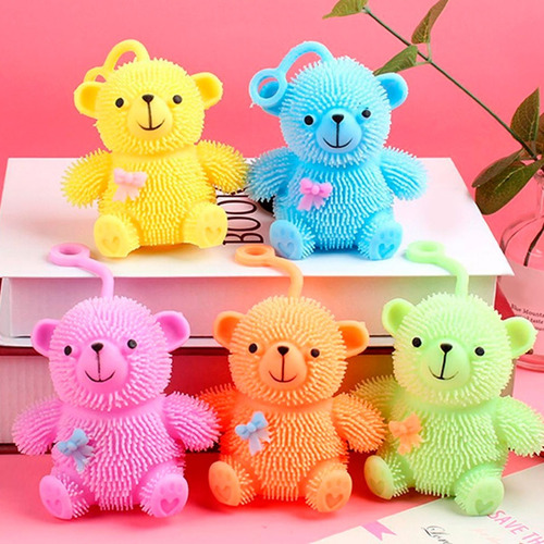 Imagen 3 de 6 de Oso Squishy Para Apretar Con Luz Importado Antiestrés