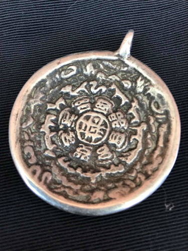 Collar Amuleto Tibetano De Plata Antiguo
