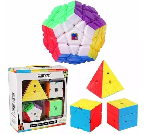 Caja de cubos mágicos Moyu. Marco Megaminx + Pyraminx+Square-1 + Skewb Skerless