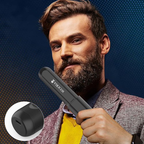 Vikicon Beard Straightening Heat Brush Para Hombres: Peine C