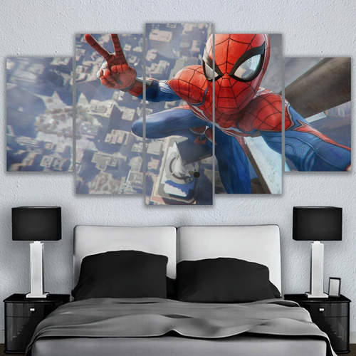 5 Cuadros Decorativos Spiderman Saludo Diseño Hogar Arte