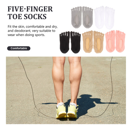 5 Pares De Calcetines Transpirables De Corte Bajo Para Mujer