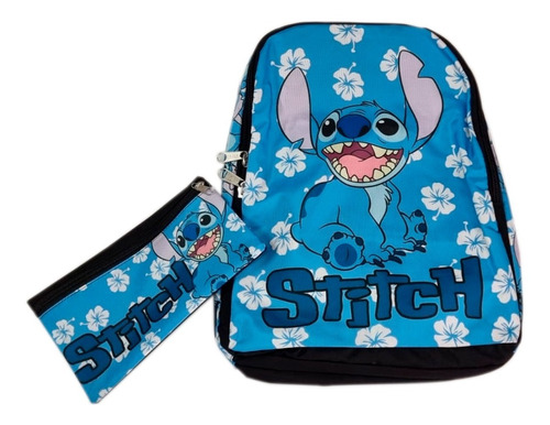 Maleta Comic Disney Stitch + Cartuchera Escolar Estudiantil