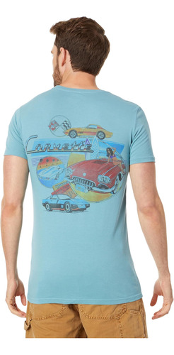 Lucky Brand Playera Con Logo Corvette Para Hombre, Azul Adr