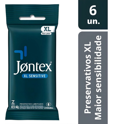Preservativo Jontex Sensitive Xl Grande C/ 6