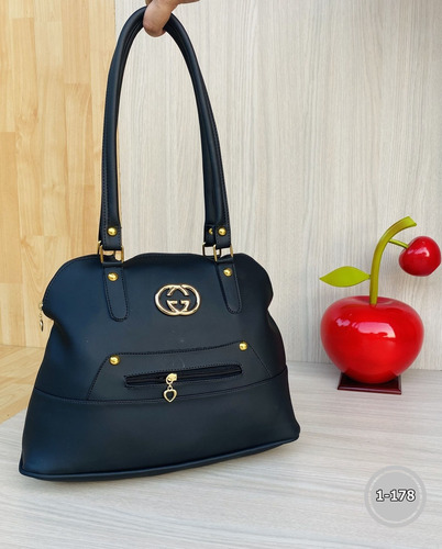 Hermoso Bolso Dama Negro De Cierre Elegante 