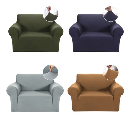 Imagen 2 de 4 de Funda Protector Para Sillon Sofa 1 Cuerpo Tela Elasticada