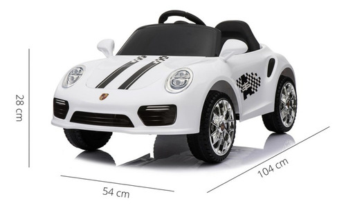 Carro Infantil Eletrico Porsche Branco Bangtoys Com Controle