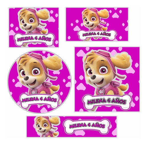 Kit Candy Bar Paw Patrol Skye Stickers Para Candy Bar