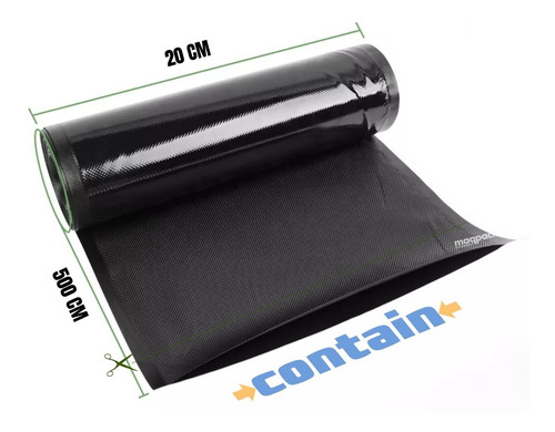 Imagen 8 de 8 de 1 Rollo Vacio Gofrado Transp-negro 20x500cms Oster Foodsaver