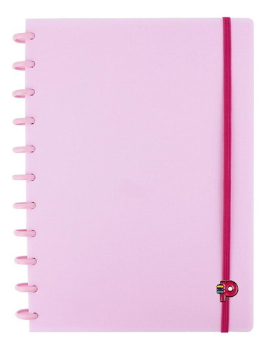 Caderno Inteligente De Discos Grande 80 Folhas Cor Rosa-chiclete