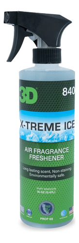 3d Aromatizante De Larga Duracion Olor X-treme Ice 473 Ml Color Agua Fragancia Black Ice