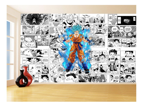 Papel De Parede Dragon Ball Goku Página Manga 3,5m Dbz666