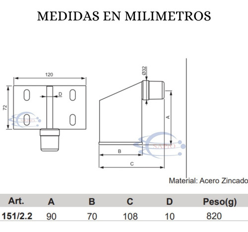 Imagen 4 de 10 de Tope De Piso Con Placa De Fijacion