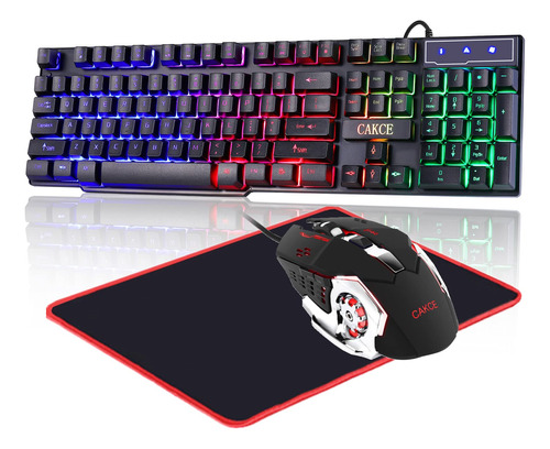 Rgb Gaming Keyboard And Colorful Mouse Combo,usb Wired Led .