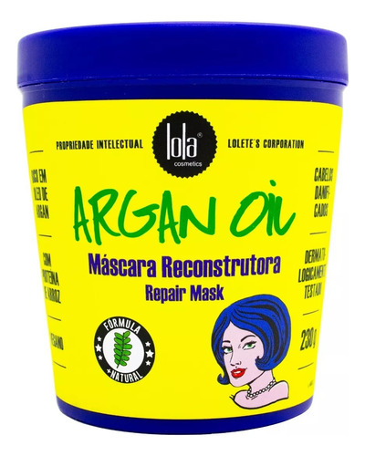 Mascara Reconstructora Argan Oil Lola Cosmetics X 230g