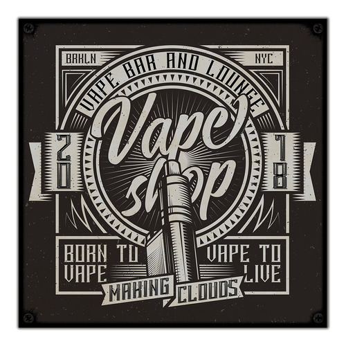 #183 - Cuadro Vintage 30 X 30 Cm / Poster Vapeador Vape