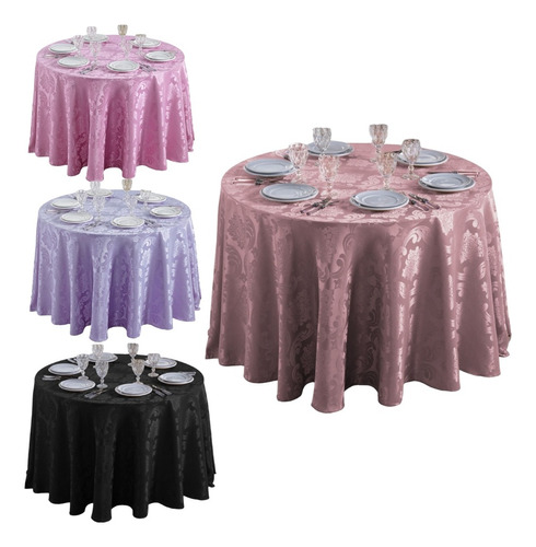 Toalha De Mesa Redonda Jacquard 2,60 P/ Casamento Oferta