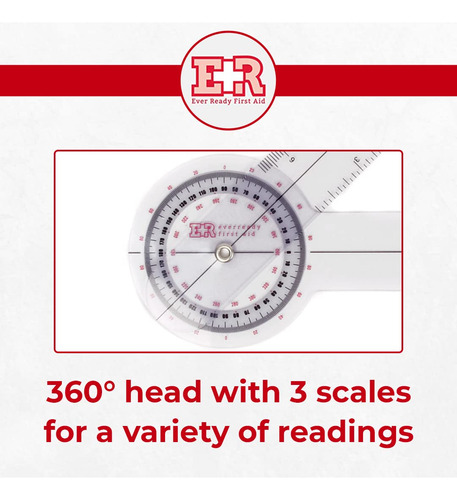 Ever Ready First Aid Plástico 6 Goniómetro 360 Grados Isom