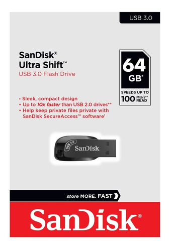Usb 64gb Sandisk® Ultra Shift Usb 3.0 Entrega Fast