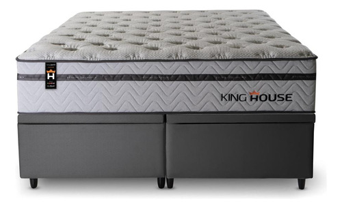 Conjunto Box Baú Bali Relax Cinza 158x198x78 Magnetico