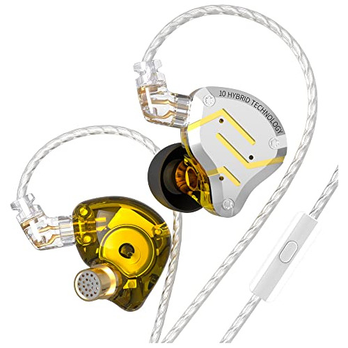 Auriculares Con Monitor Intrauditivo Para Kz Zs10 Pro Oro
