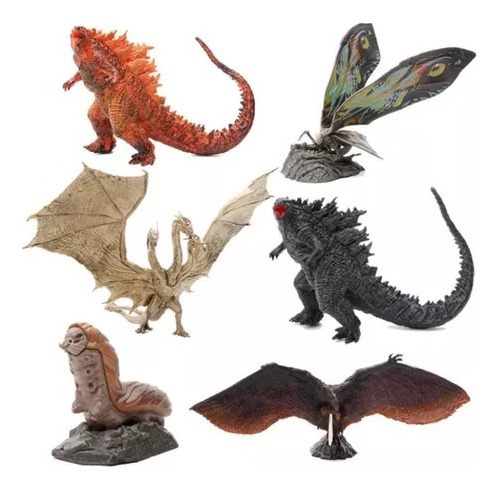 Godzilla Set X6 Figuras Gashapones Muñecos Juguetes Mothra