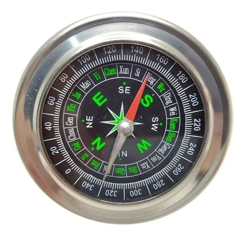 Imagem 6 de 6 de Bússola Profissional Metal Bolso Camping Caça Trilha Pesca