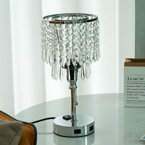 Lámpara De Mesa Usb De Cristal Con Interruptor De Cadena Con