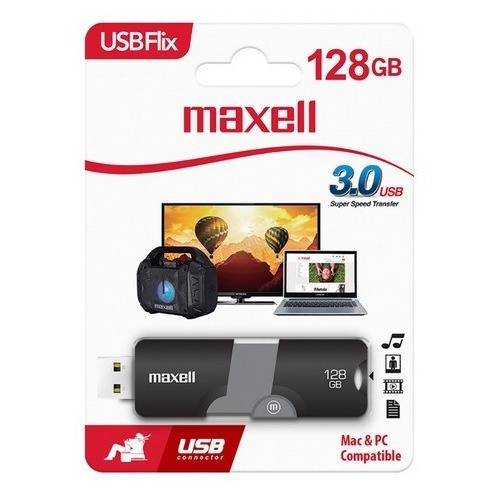 Pendrive Maxell Flix 128GB 3.0 negro