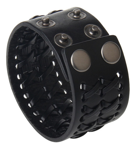 Hombres Mujeres Unisex Trenzado Pu Cuero Brazalete Brazalete