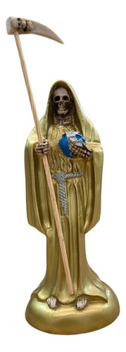 Santa Muerte Dorada 30cm Preparada Atrayente De Riqueza Color Dorado