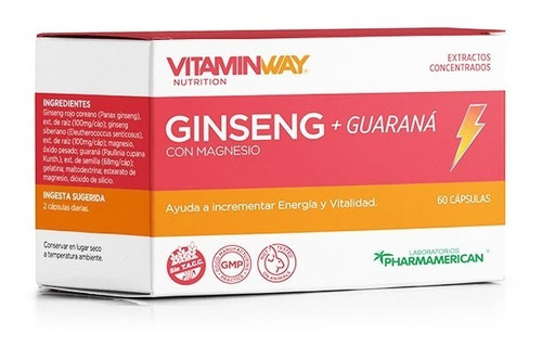 Ginseng Rojo Coreano + Ginseng Siberiano. 60 Capsulas