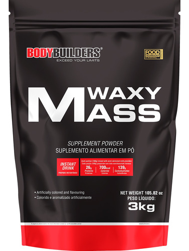  Hipercalorico Waxy Mass Refil 3kg - 3 = Frete Grátis!