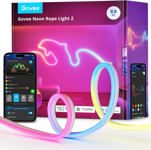 Tira Led Neón Smart Govee Neon Rope Light 2 Rgbic 3 Metros