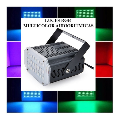 Imagen 4 de 10 de Flash Led Rgb Tricolor 10w Audioritmico Luces Dj Efectos