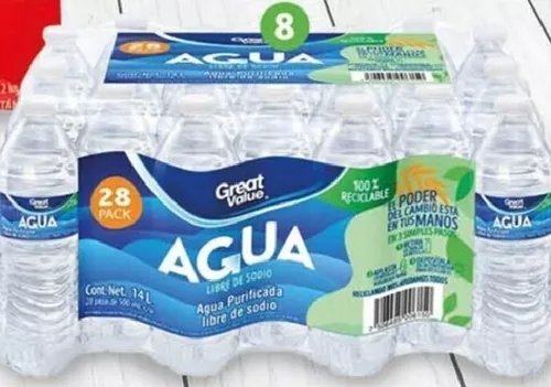 Agua Great Value 24 botellas de 237 ml c/u