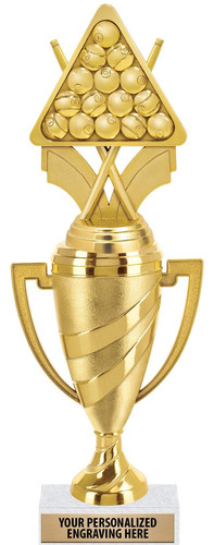 Trofeo Billar Copa Dorada 11  Grabado Incluido