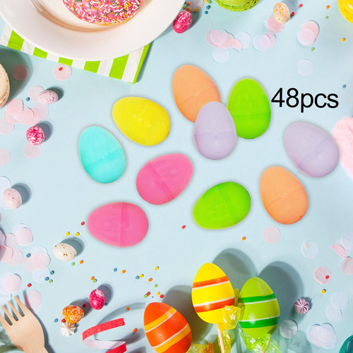 \ 48x Huevos De Pascua Vacíos Rellenables, Huevos Coloridos