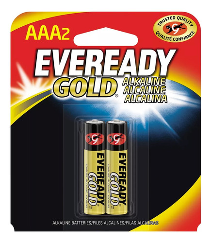 Pilas Bateria Alcalina Eveready 2aaa Gold X 2 Unidades