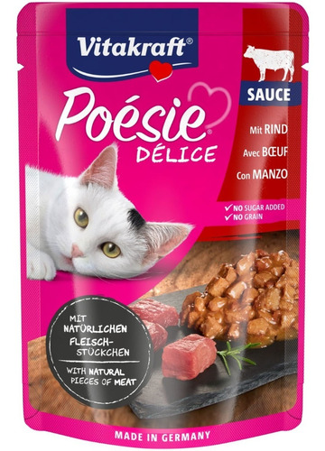 Snack Poésie® Délice Carne 85 Gr. Gato Vitakraft/ Boxcatchil