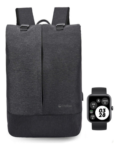 Pack Smartwatch 206 Mini Black + Mochila Antirrobo Lhotse