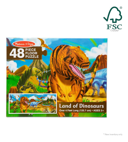 Rompecabezas De Suelo Melissa & Doug Land Of Dinosaurs (4...