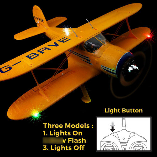 Avión Rc Ckyschn Wltoys A300 Beechcraft D-17 Con Luces Color