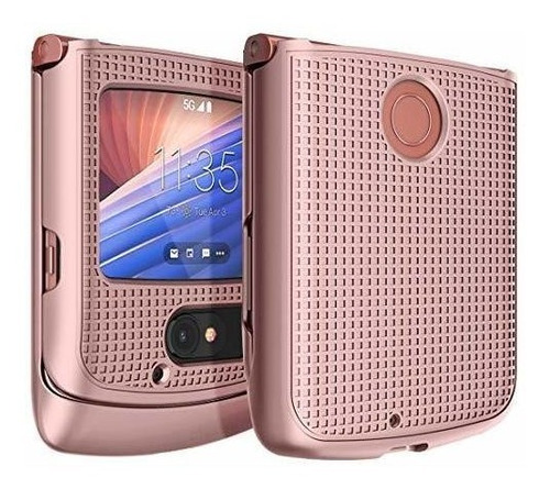 Funda Para Motorola Razr 5g Rigida Protectora A Presion Rosa