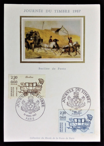 Francia Caballos, Tarjeta Día Del Sello 1987 Pde L15429