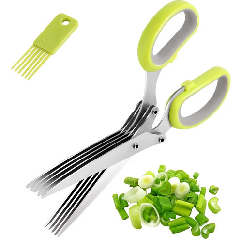 Tijeras Para Hierbas 2025 Con 5 Cuchillas Y Tapa, Utensilio
