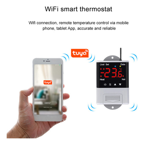 Temperatura Wifi 110v-230vac 10a Controle De Temperatura Dig