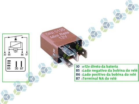 Mini Rele Auxiliar 12v 4t Sem Suporte Gol Corsa Palio